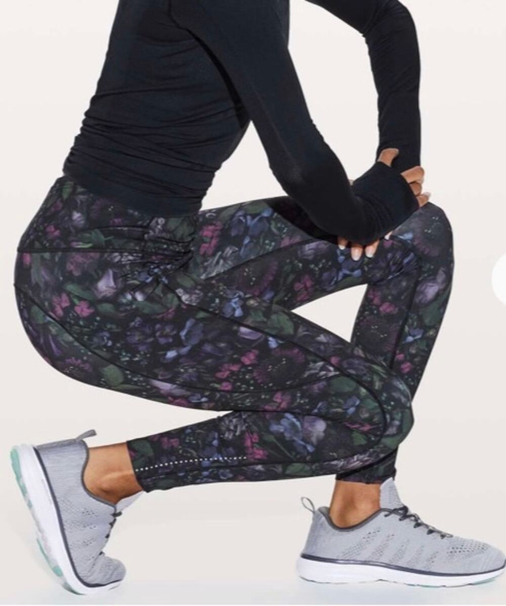 Lululemon Fast & Free 7/8 Tight II *Nulux 25" Frozen Flourish 6 Leggings Floral